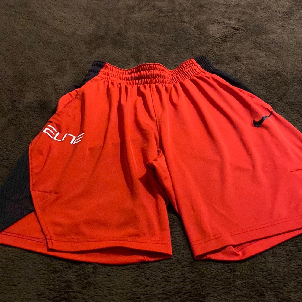 Boys Nike Elite dry-fit shorts, red and black mesh, medium
